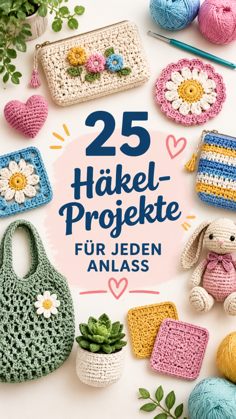 24 kreative Häkelideen für Täschchen und kleine Taschen zum Selbermachen