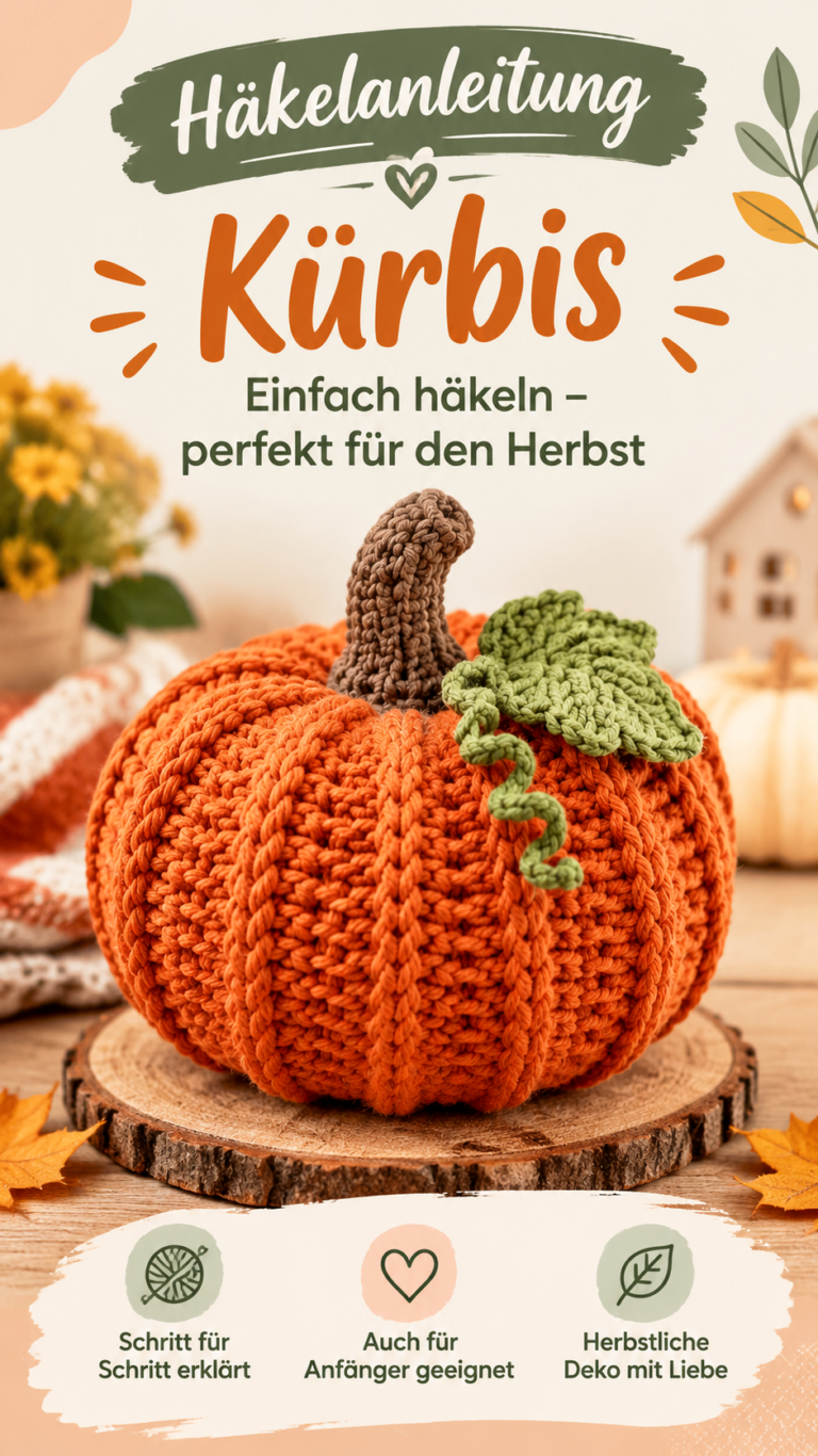 Einfacher Kürbis häkeln Kostenlose Häkelanleitung für den Herbst