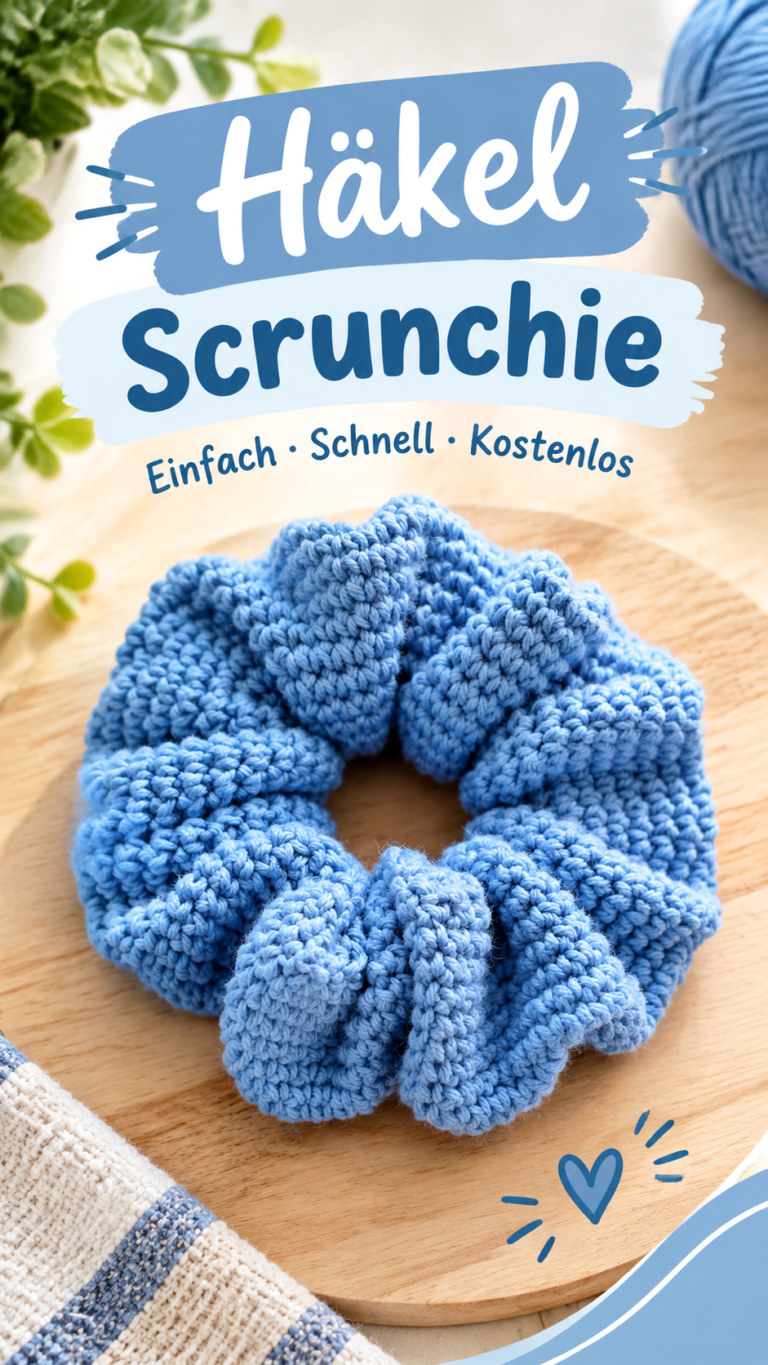 Häkelanleitung Scrunchie selber häkeln  Haargummi mit Volants als DIY-Projekt