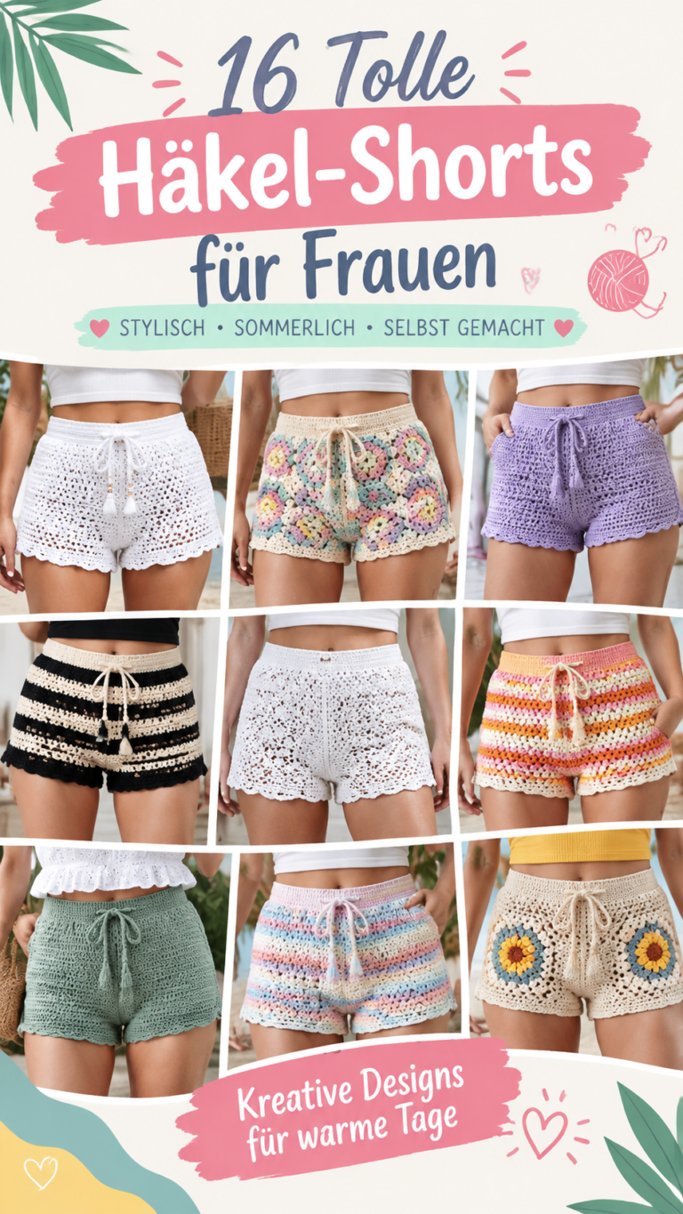 Häkelshorts für Damen  luftige Crochet Shorts mit Anleitung Ideen