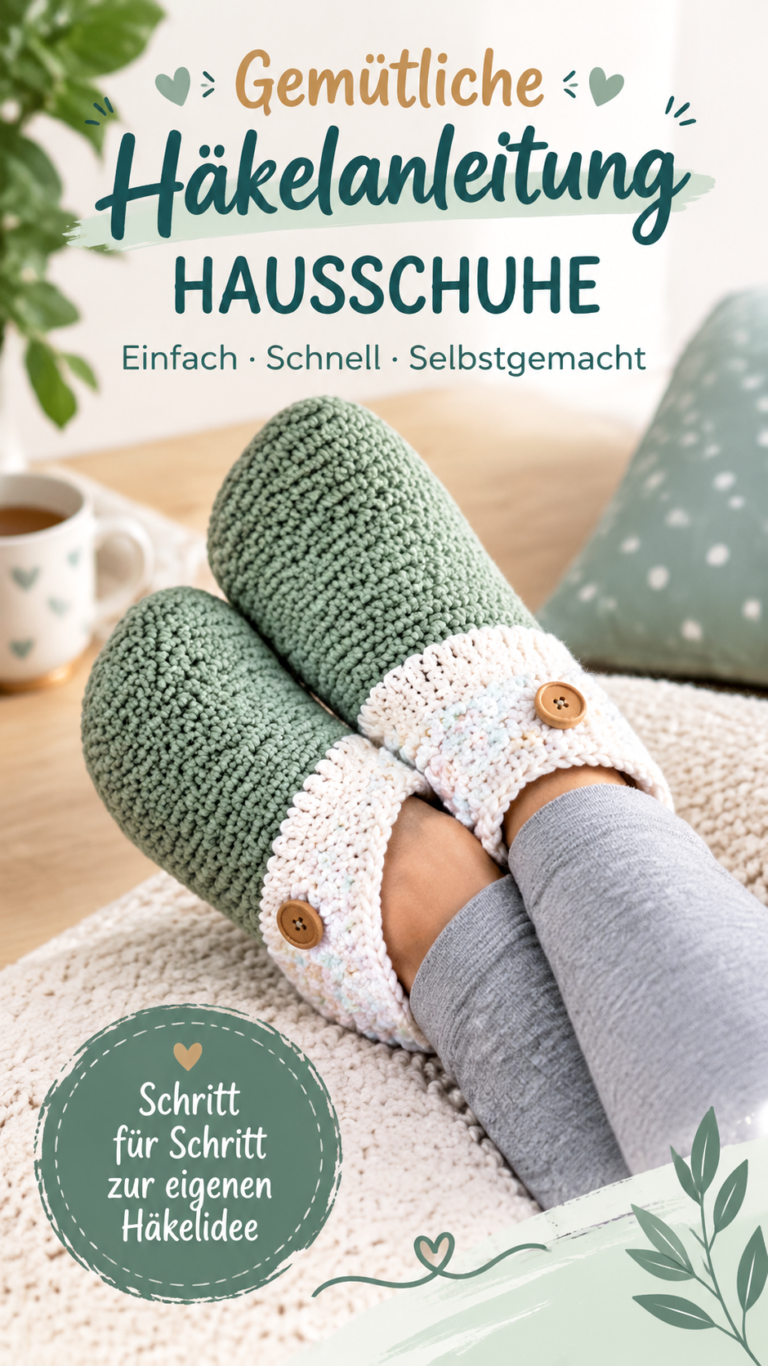 Kuschelige Häkelpantoffeln selber machen  einfache Anleitung für Anfänger