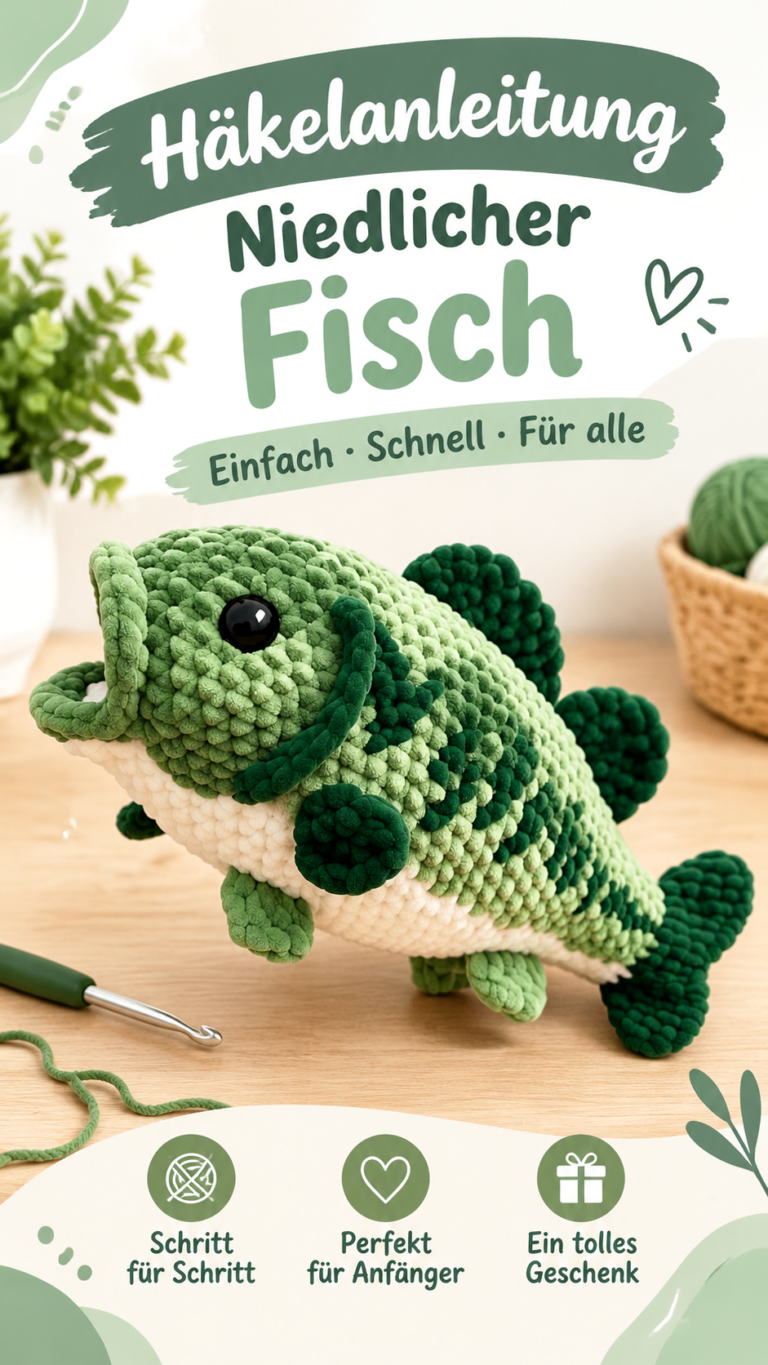 Gehäkelter Plüschfisch  Niedliche Amigurumi Kuscheltiere zum Selbermachen
