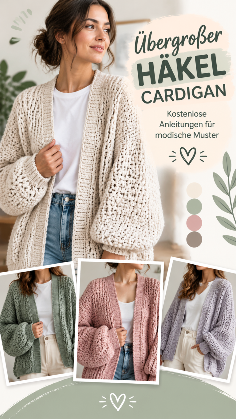 Oversize Häkelpullover Anleitung kostenlos  Gratis Muster