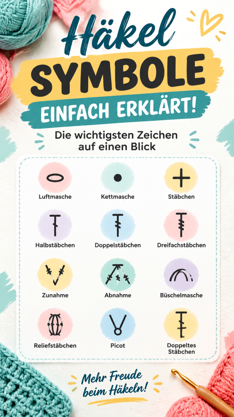 Häkelzeichen erklärt Symbole, Abkürzungen und Anleitungen verstehen