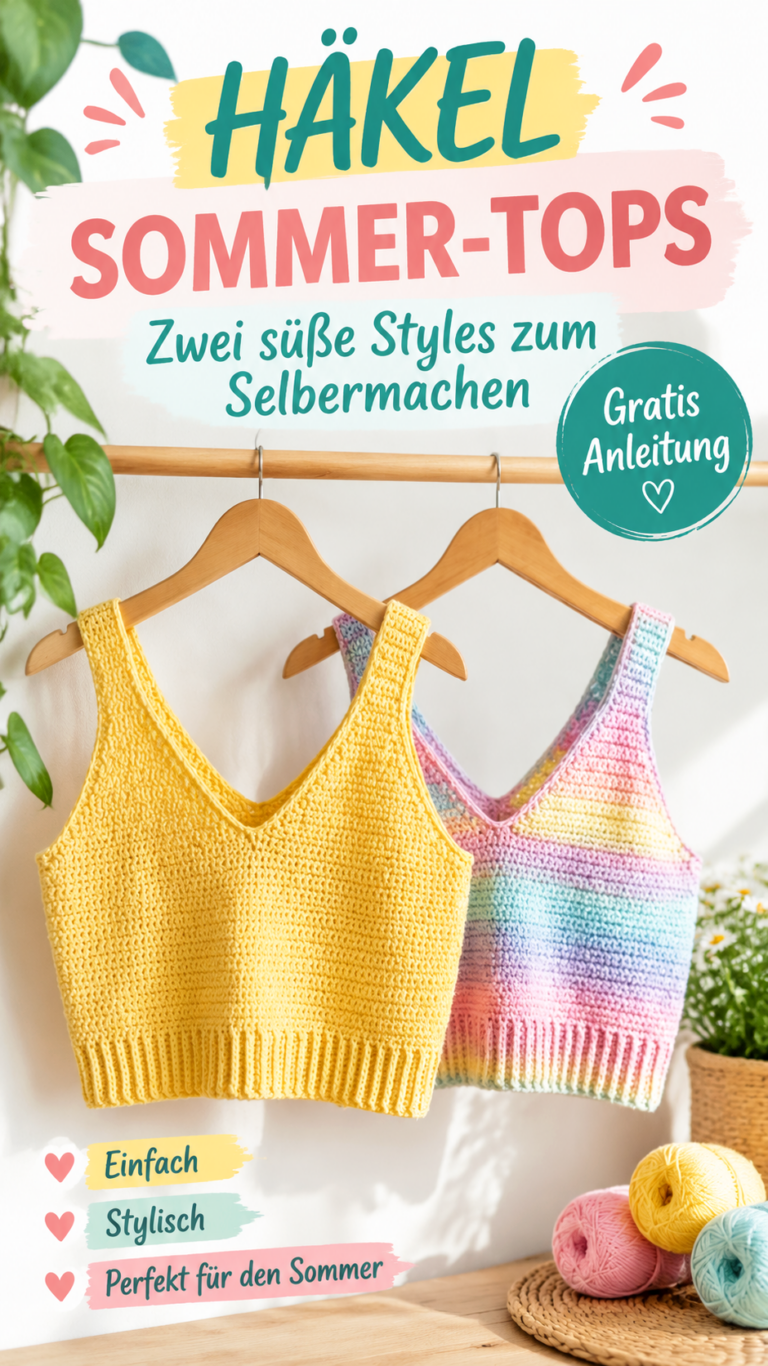 Sommerliches Häkeltop selber machen  2 süße Oberteile mit kostenlosen Häkelanleitungen
