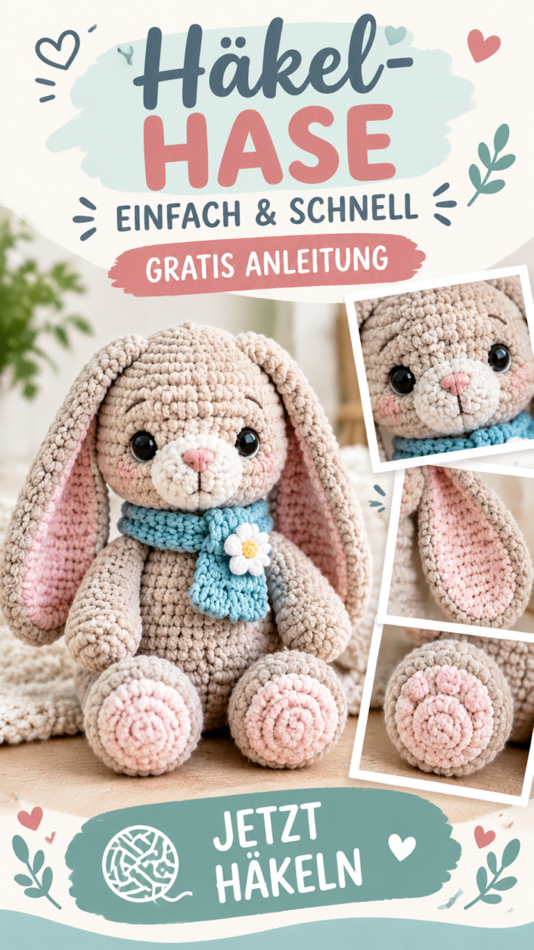 Kostenlose Häkelanleitung Süßer Teddybär zum Selberhäkeln