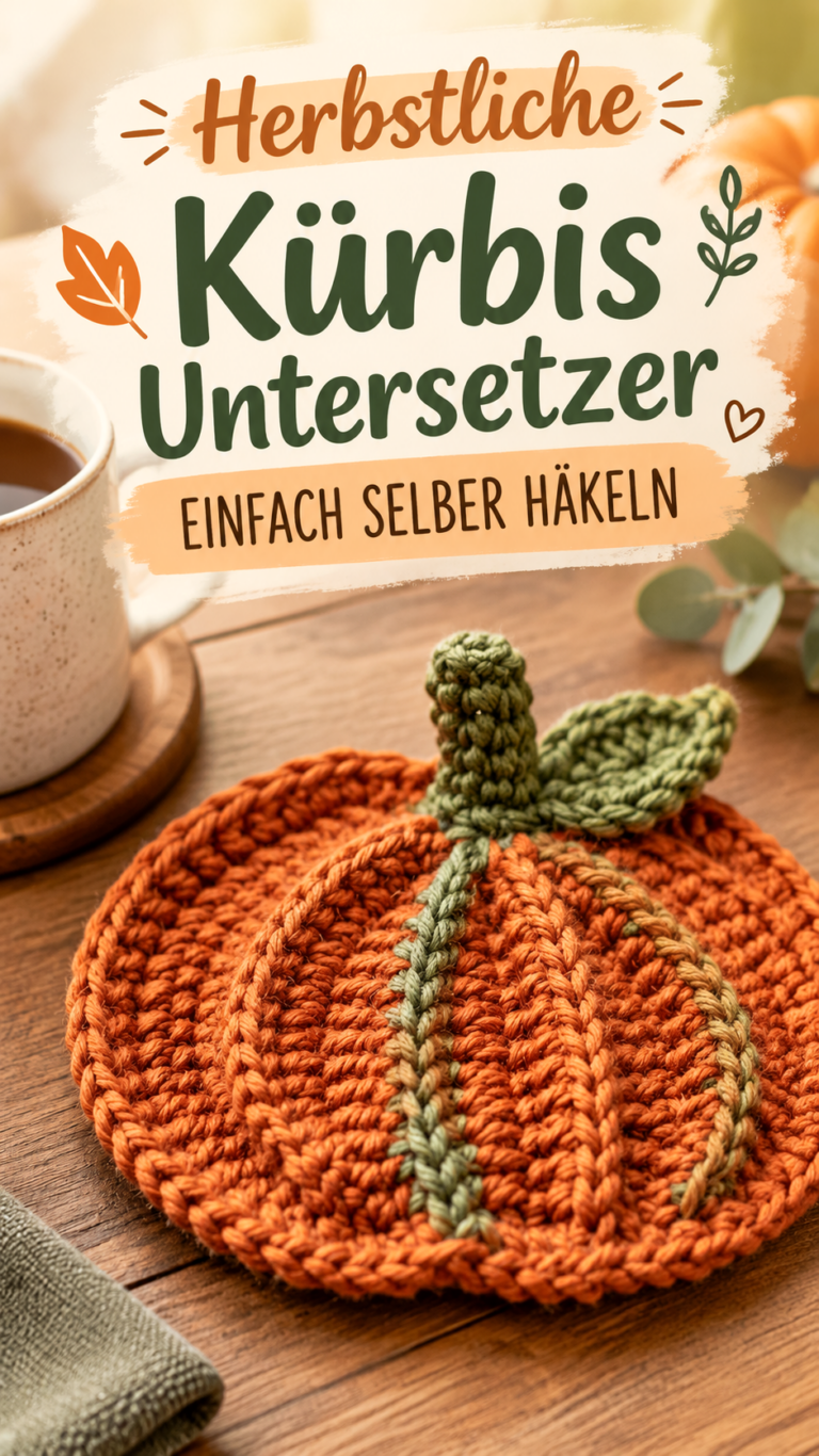 Häkel-Kürbis als Untersetzer  Herbstdeko einfach selber häkeln
