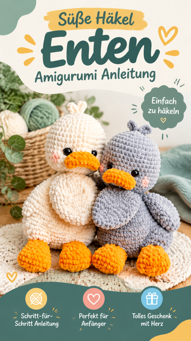 Häkelente Amigurumi Anleitung  Süße Ente als Kuscheltier häkeln
