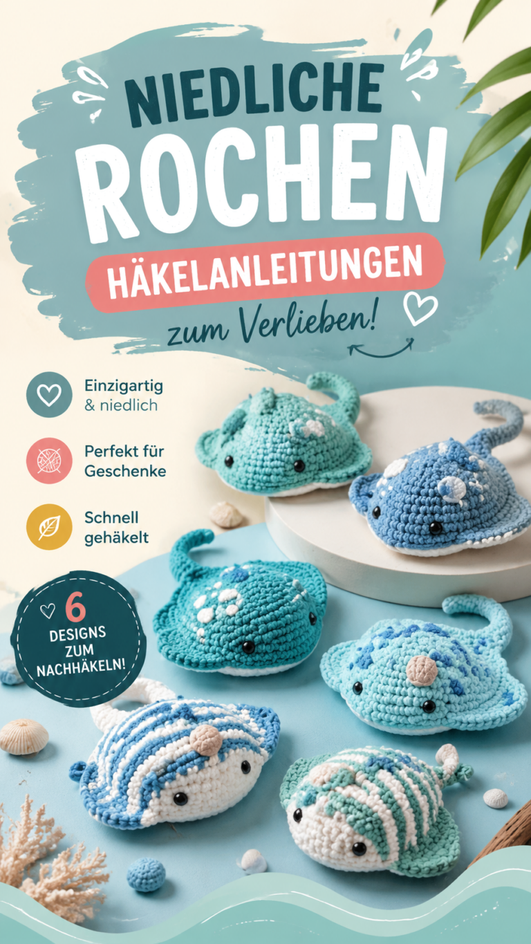 Einzigartige Häkelrochen Süße Amigurumi-Rochen häkeln mit kreativen Häkelideen