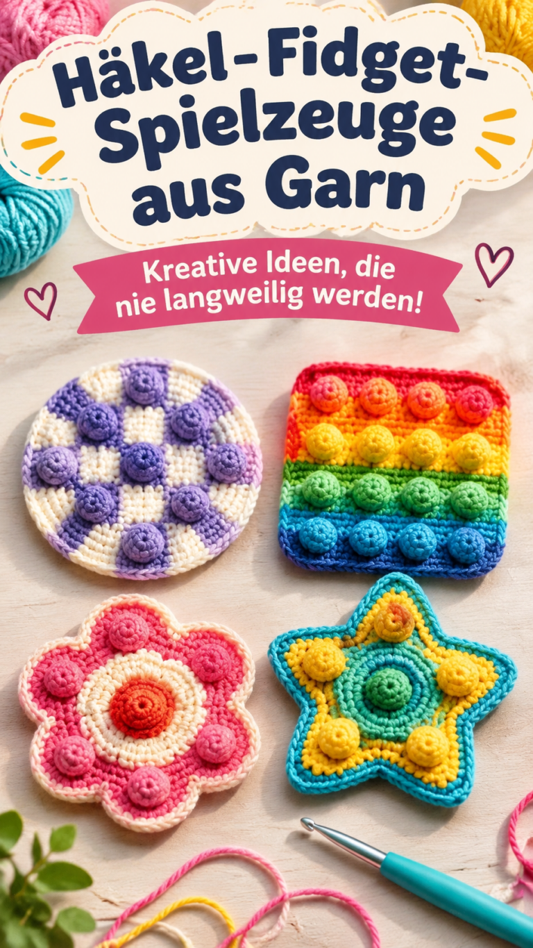 Lustige Häkelideen Bunte Fidget-Spielzeuge zum Selbermachen