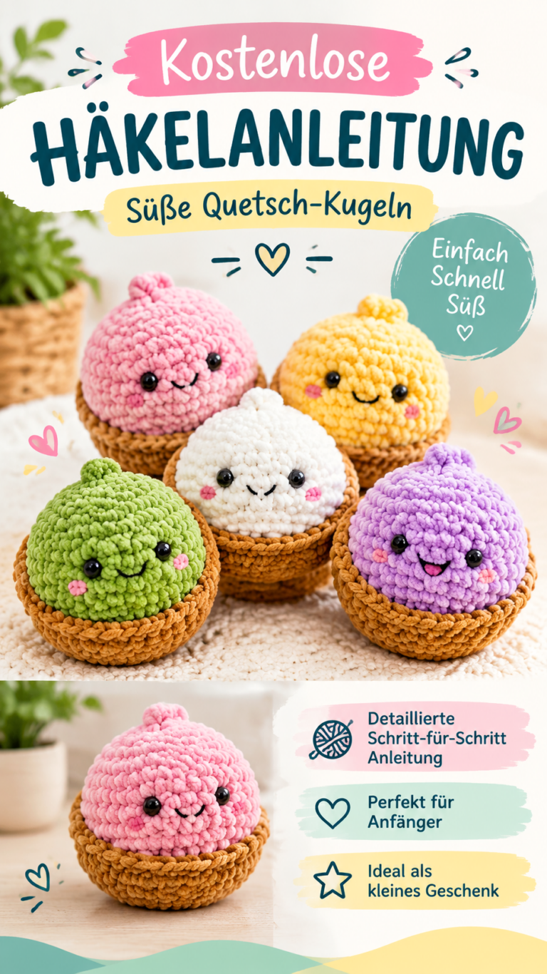 Lustige Häkelideen Niedliche Amigurumi-Knödel selber häkeln