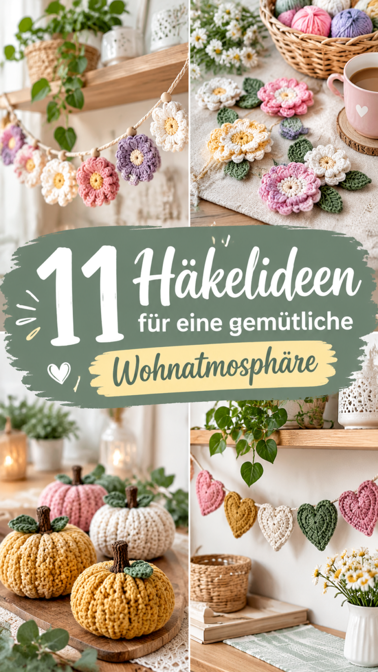 11 kreative Häkelgirlanden-Ideen Lichterketten, Blumen, Herzen und Herbstdeko
