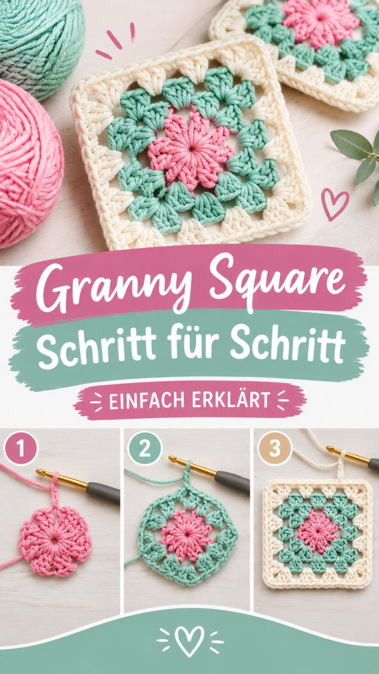 Granny Square häkeln Einfache Schritt-für-Schritt-Anleitung für Anfänger