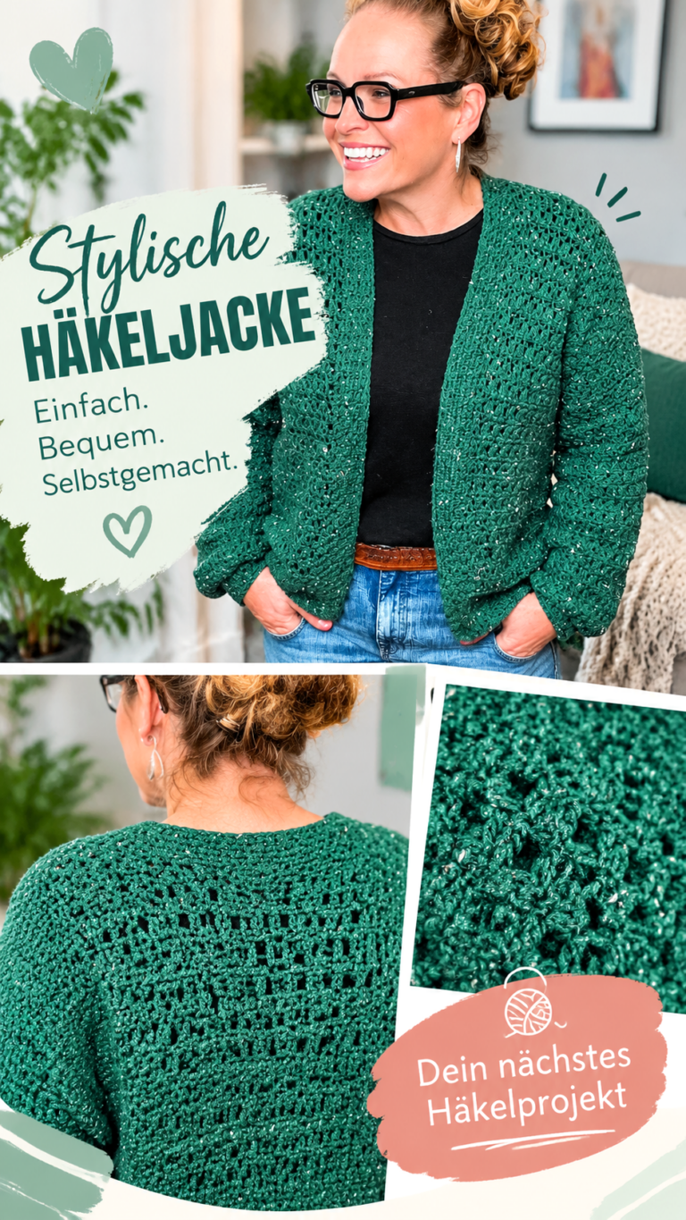 Gehäkelte Jacke  einfache Anleitung für einen stilvollen Cardigan
