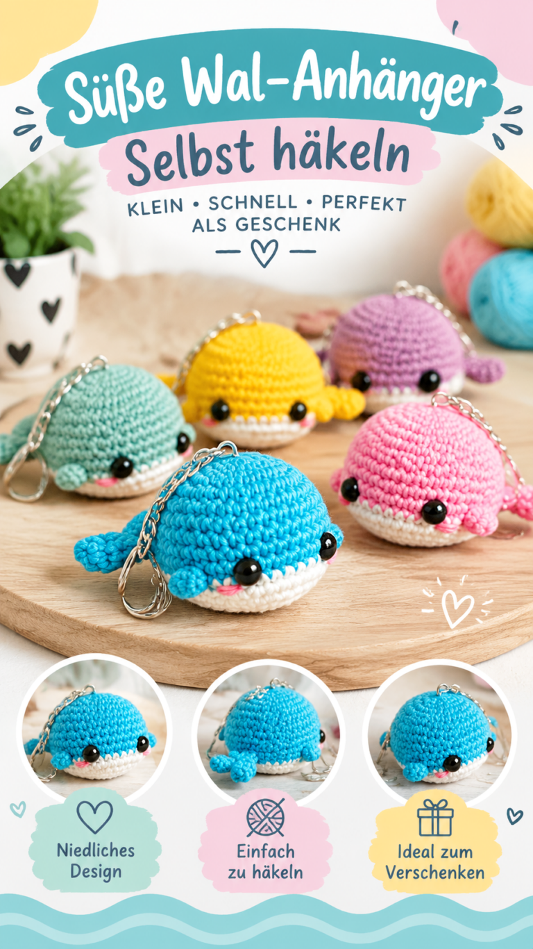 Häkel-Schlüsselanhänger als süße DIY-Idee selber machen