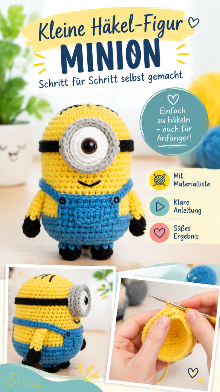 Minion häkeln  Niedliche Amigurumi-Figur mit kostenloser Häkelanleitung