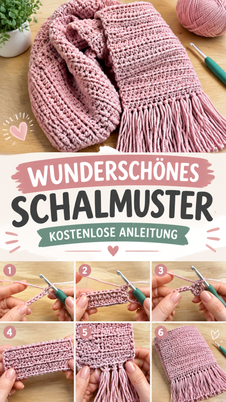 Häkel-Schal Anleitung  Einfacher warmer Winter-Schal im modernen Design