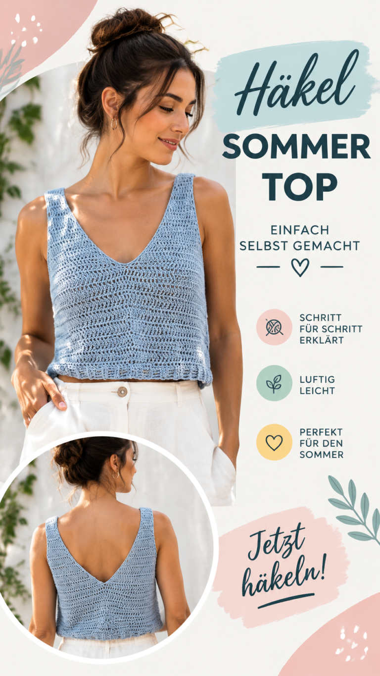 Einfache gehäkelte Sommertops Kostenlose Anleitung für luftige Trägertops