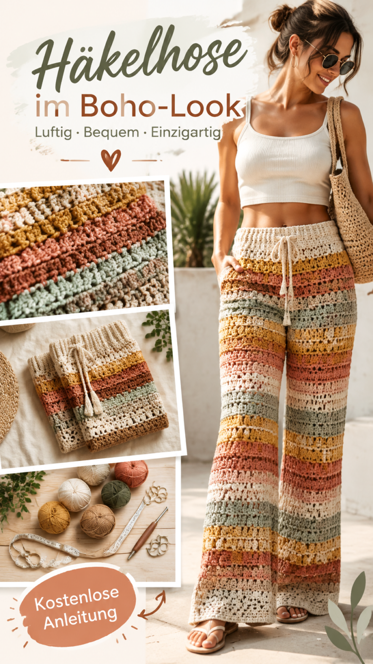 Häkelhose im Boho-Stil  Anleitung für eine moderne Hose