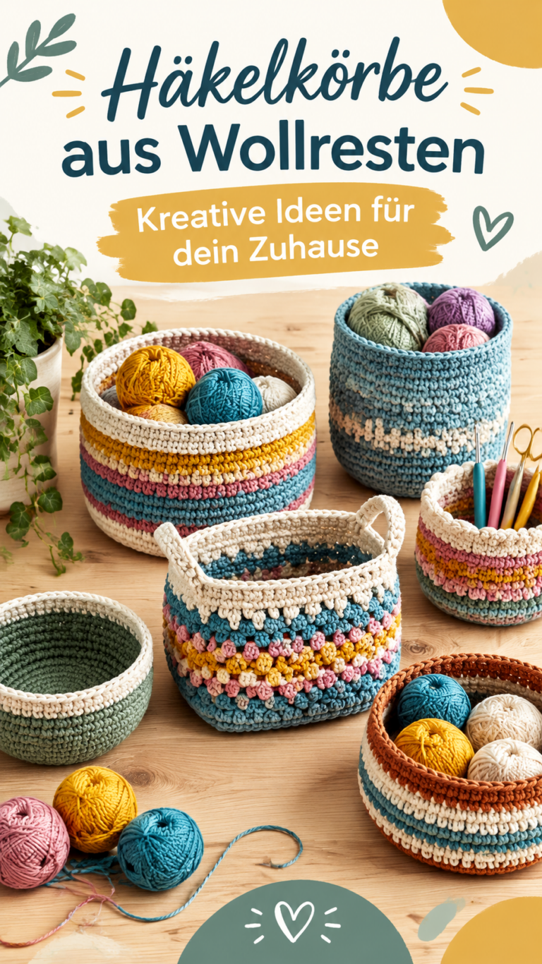 Häkelprojekte aus Wollresten Kreative Körbe und bunte Häkelideen
