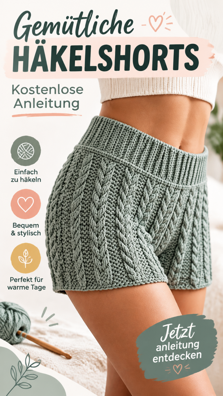 Warme Häkelshorts selber machen  gemütliches Crochet Shorts Muster für Anfänger