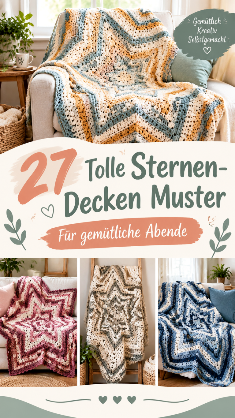 Sternförmige Häkeldecke Wunderschöne Häkelanleitung für kuschelige Stern-Decken