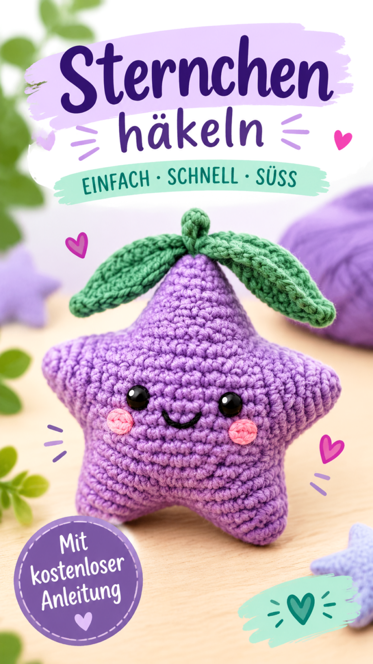 Stardew Valley häkeln Niedlicher lila Stern als Amigurumi DIY-Anleitung
