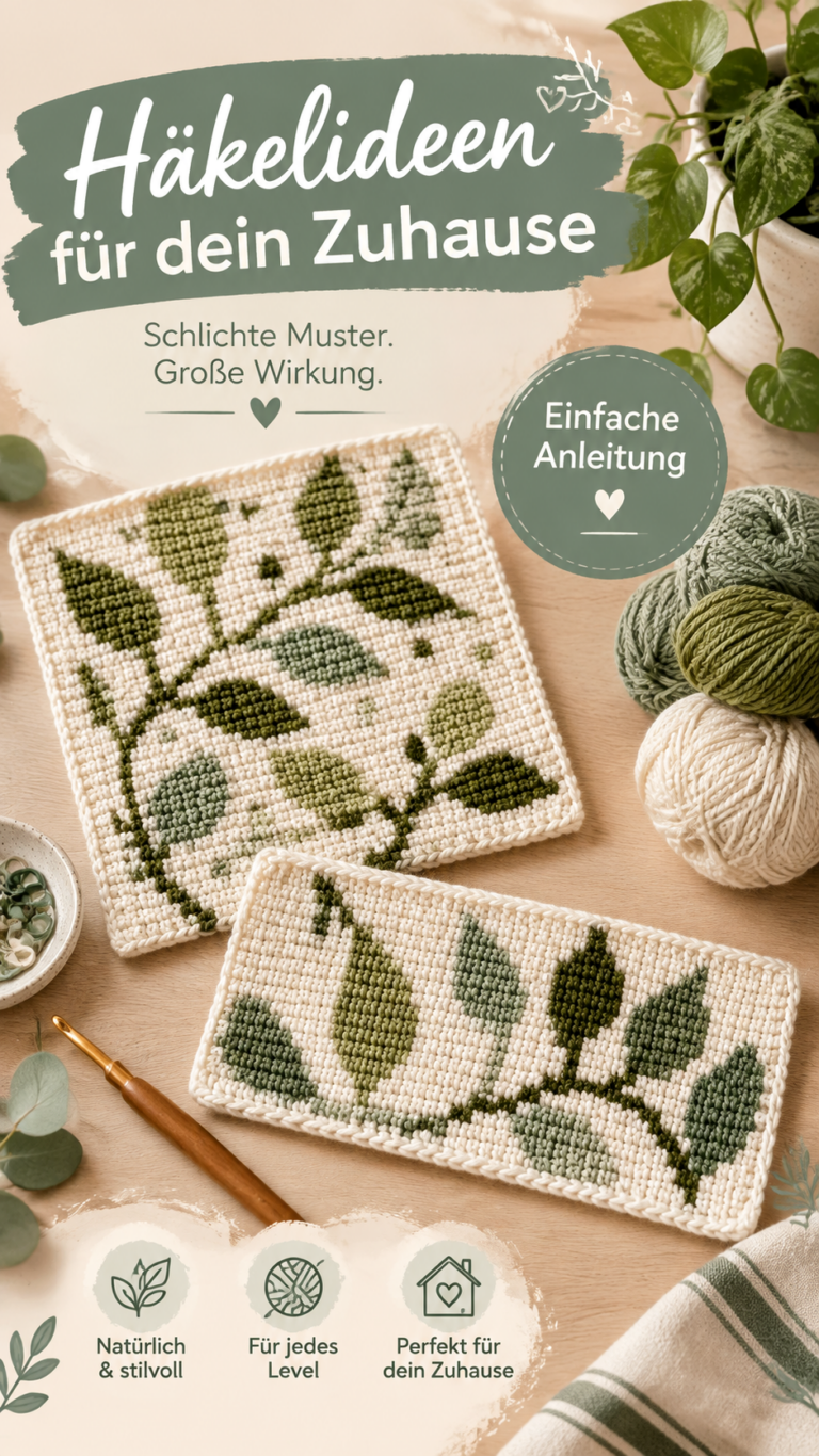 Tapestry Crochet für Anfänger Einfache Häkelmuster mit Blättern und Ranken