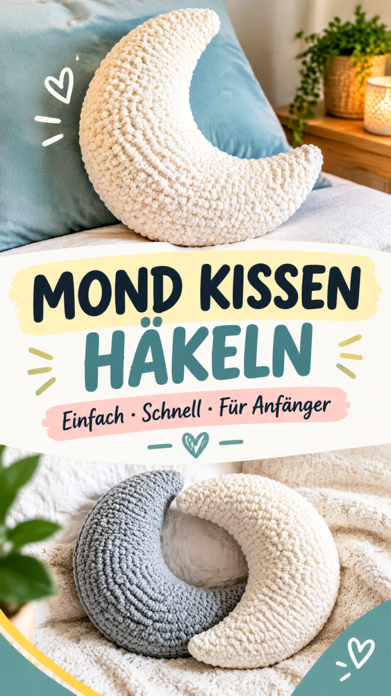 Mondkissen häkeln Kreative Häkelideen und einfache Anleitung für ein kuscheliges Kissen