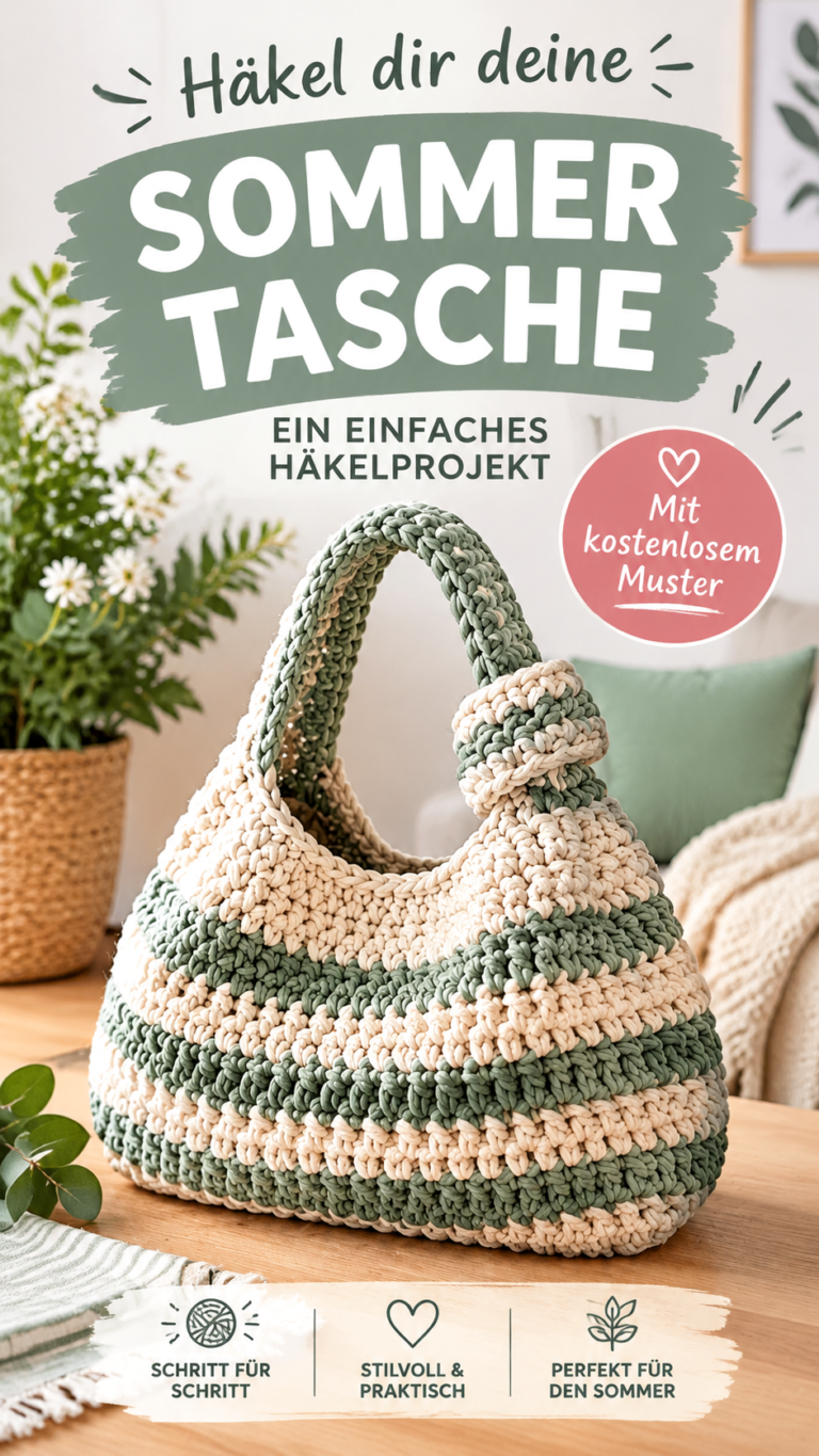 Trendige gehäkelte Tasche Moderne Häkelanleitung für eine stylische Dumpling Bag