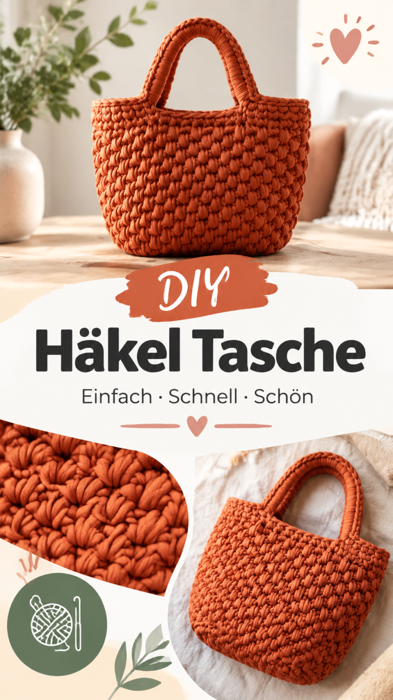 Anleitung Gehäkelte Bucket Bag selber machen  Trendige Häkeltasche mit Video-Tutorial