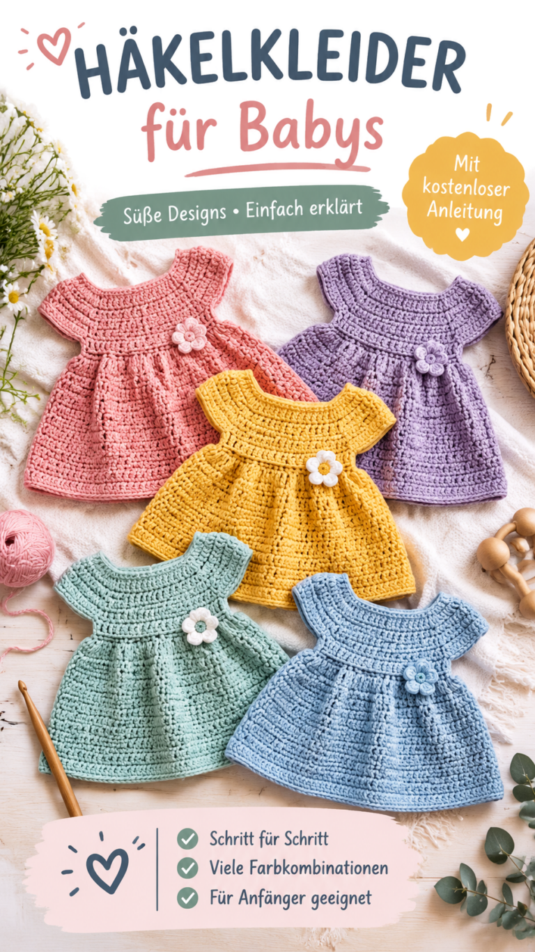 Häkelkleider für Babys  süße Baby Kleid Muster  Anleitungen